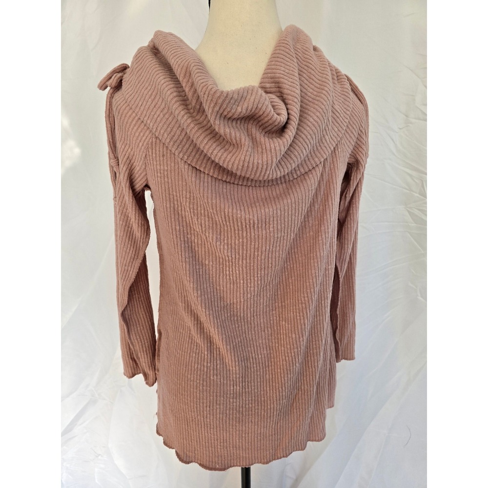 Maurices Pink Ribbed Cowl Neck Long Sleeve Tunic Top Size‎ L - Picture 3 of 5